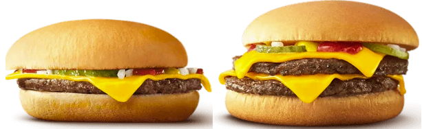 チーズバーガーとダブルチーズバーガー